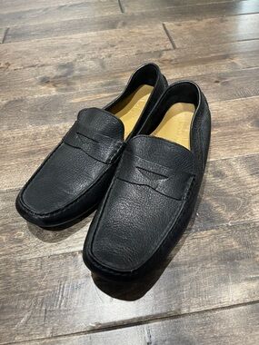Cole Haan Men's Black Leather Penny Loafers